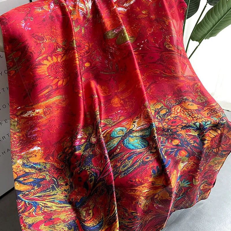 Spring Scarf Women's Luxury Design Polyester Material Soft Shawl Beach Scarf