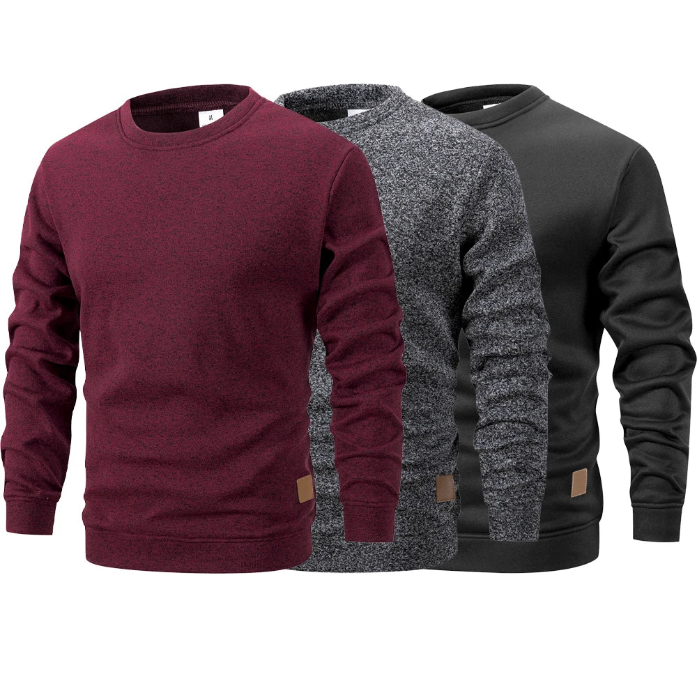 Men’s Long Sleeve Crew Neck Sweater Basic Pullover Autumn Warm Casual Sweatshirt