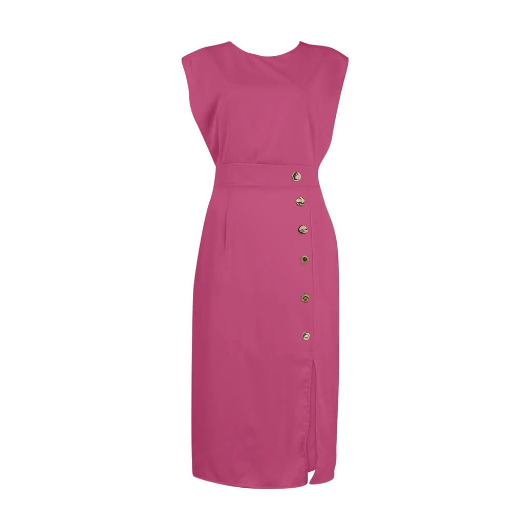 White Formal Autumn Dress for Women - Elegant Office & Evening French Style