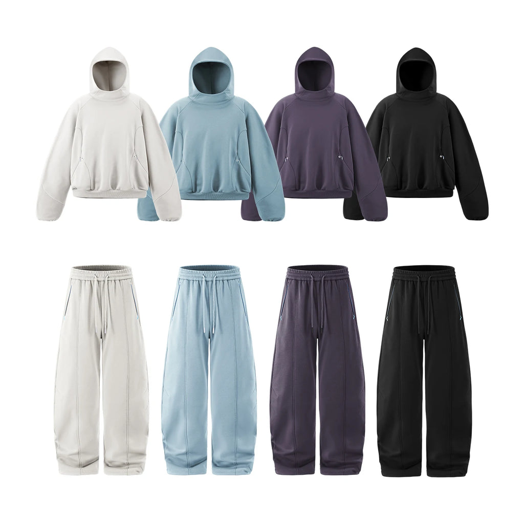 Inflation Men Tech Fleece Hoodie Tracksuit – 2025 Winter Warm Zip Up Jacket and Blade Pants Set