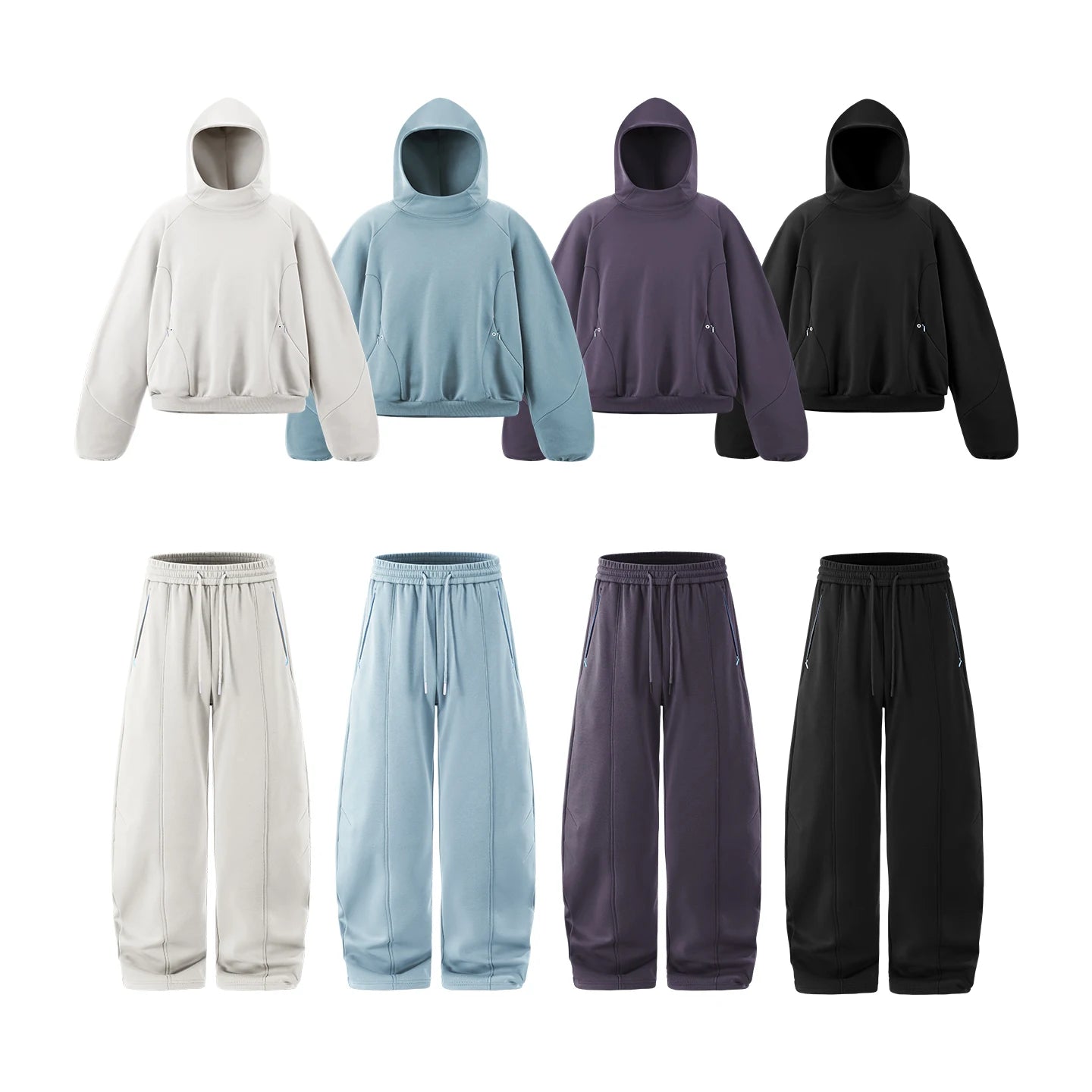 Inflation Men Tech Fleece Hoodie Tracksuit – 2025 Winter Warm Zip Up Jacket and Blade Pants Set