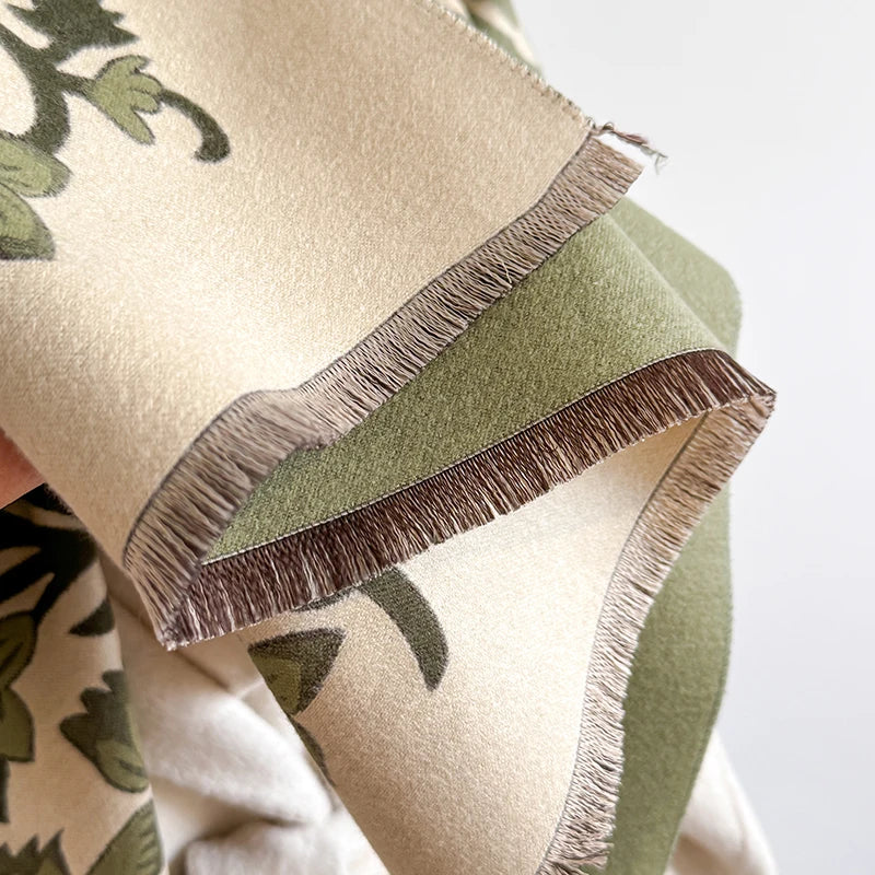 Elegant Striped Design Scarf Imitation Cashmere Soft Warm Versatile Shawl Coldproof Windproof Blanket Scarf for Autumn Winter - trendingshoping.com