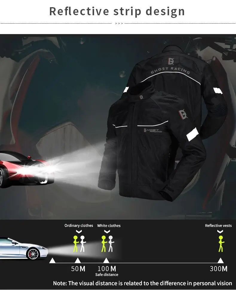 Men Motorcycle Armor Jacket Coat Summer and Winter Warm Motorbike Riding Reflective Anti Collision Moto Protective Gear