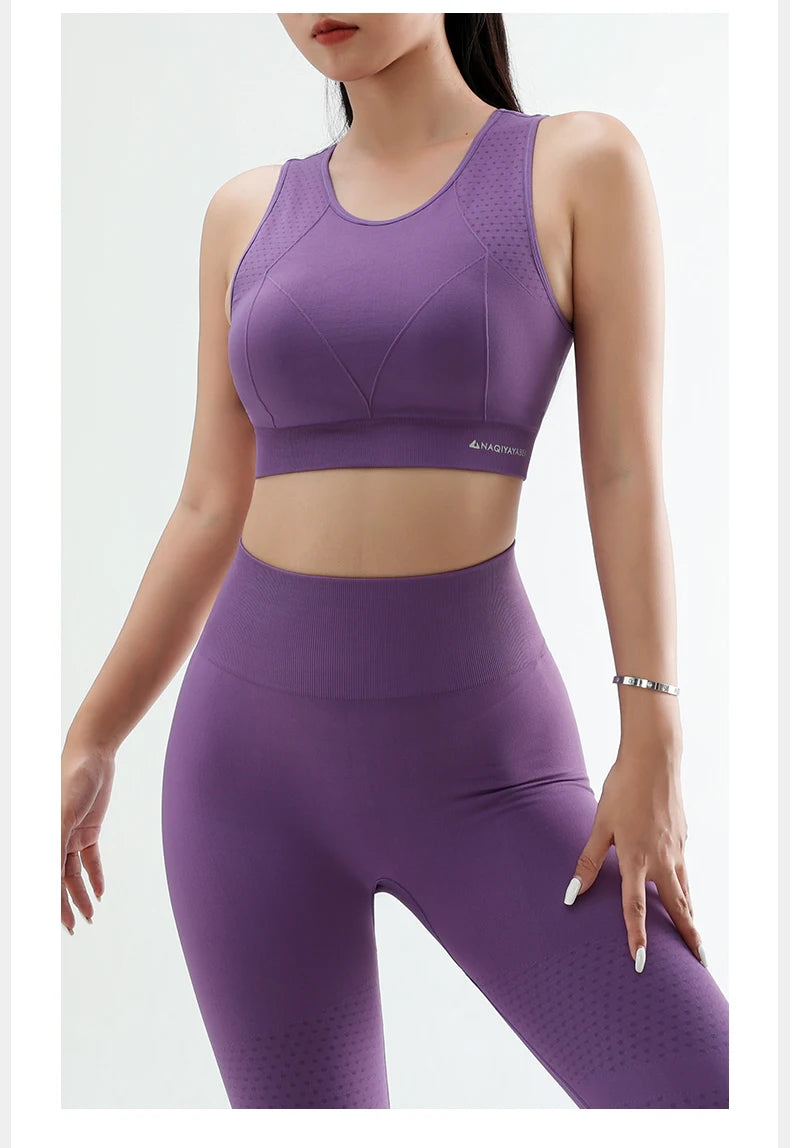 Women’s High-Support Yoga Bra - Anti-Sag Push Up Gym Top with Removable Pads