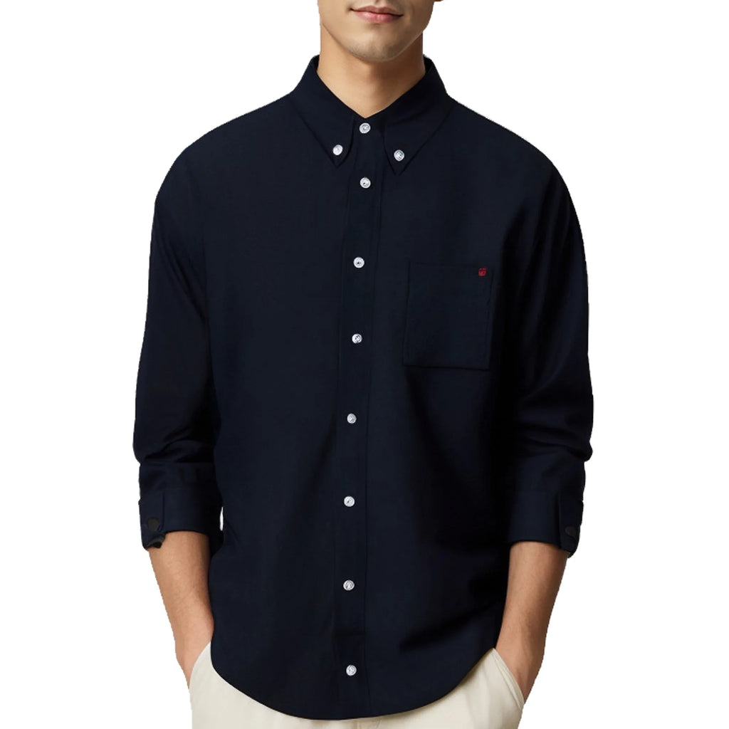 Men’s Casual Long Sleeve Embroidered Shirt Streetwear Style