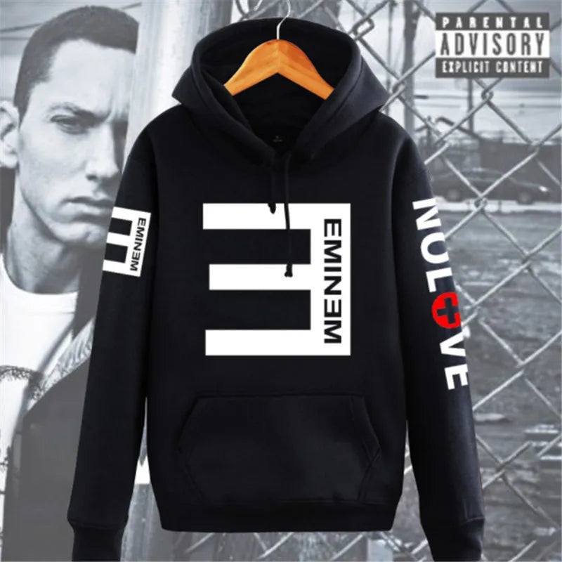 Eminem Music Album Hoodie – World Tour Graphic Oversized Sweatshirt for Men & Women, Hip Hop Streetwear