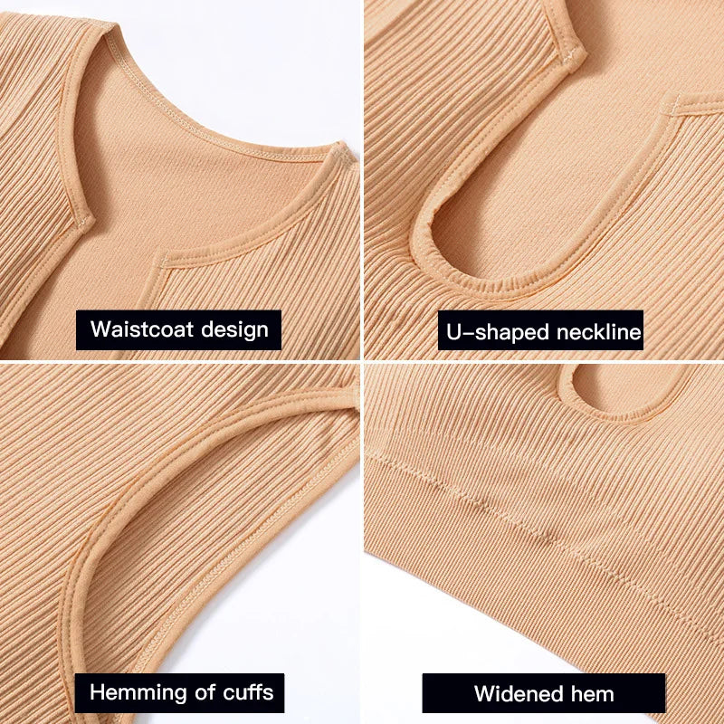 Women’s 2-Piece Seamless Yoga Set - High-Waist Leggings & Sports Bra Workout Suit