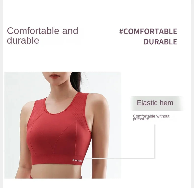 Women’s High-Support Yoga Bra - Anti-Sag Push Up Gym Top with Removable Pads