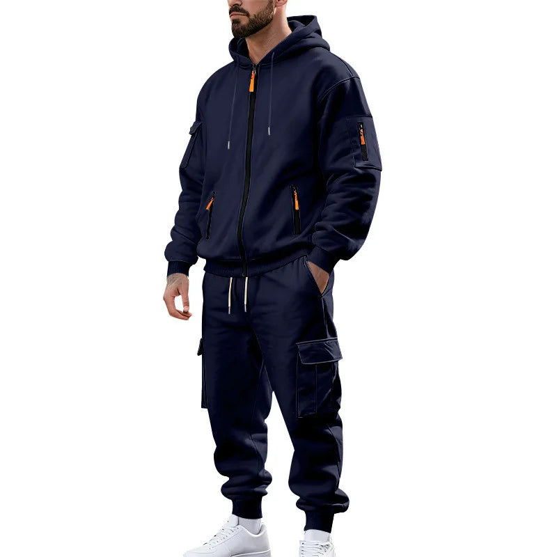 Men’s Winter Heavy Fleece Zip-Up Hoodie – Warm Casual Sportswear