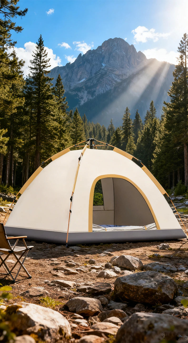 Outdoor Camping Tent Fully Automatic Quick Setup Foldable Double Layer For Overnight Stay