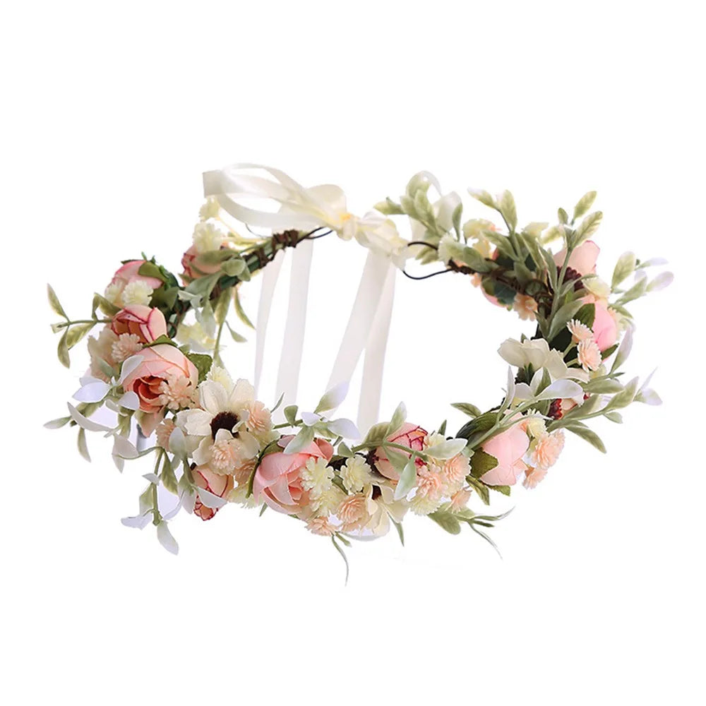 ashion Cosplay Headband – Fairy Flower & Leaf Antler Crown, Black Simulated Flower Elf Headpiece for Photoshoot & Wedding