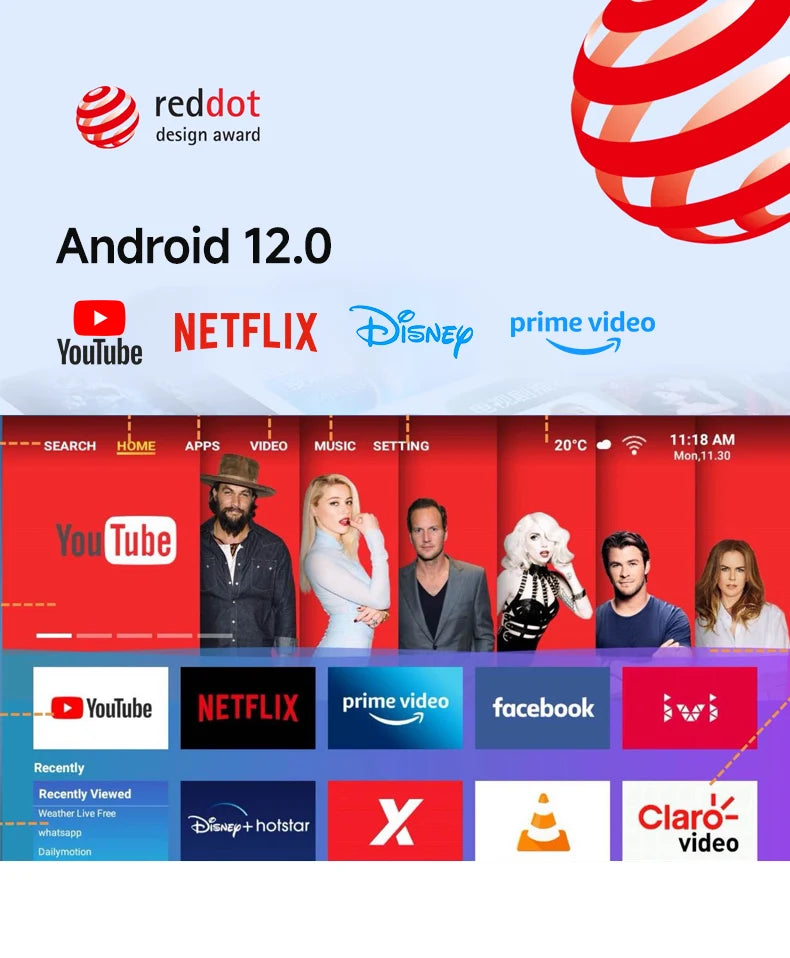 Lenovo 4K Android 12 Projector – Ultra HD Home Theater, WiFi 6 & Auto Focus - trendingshoping.com