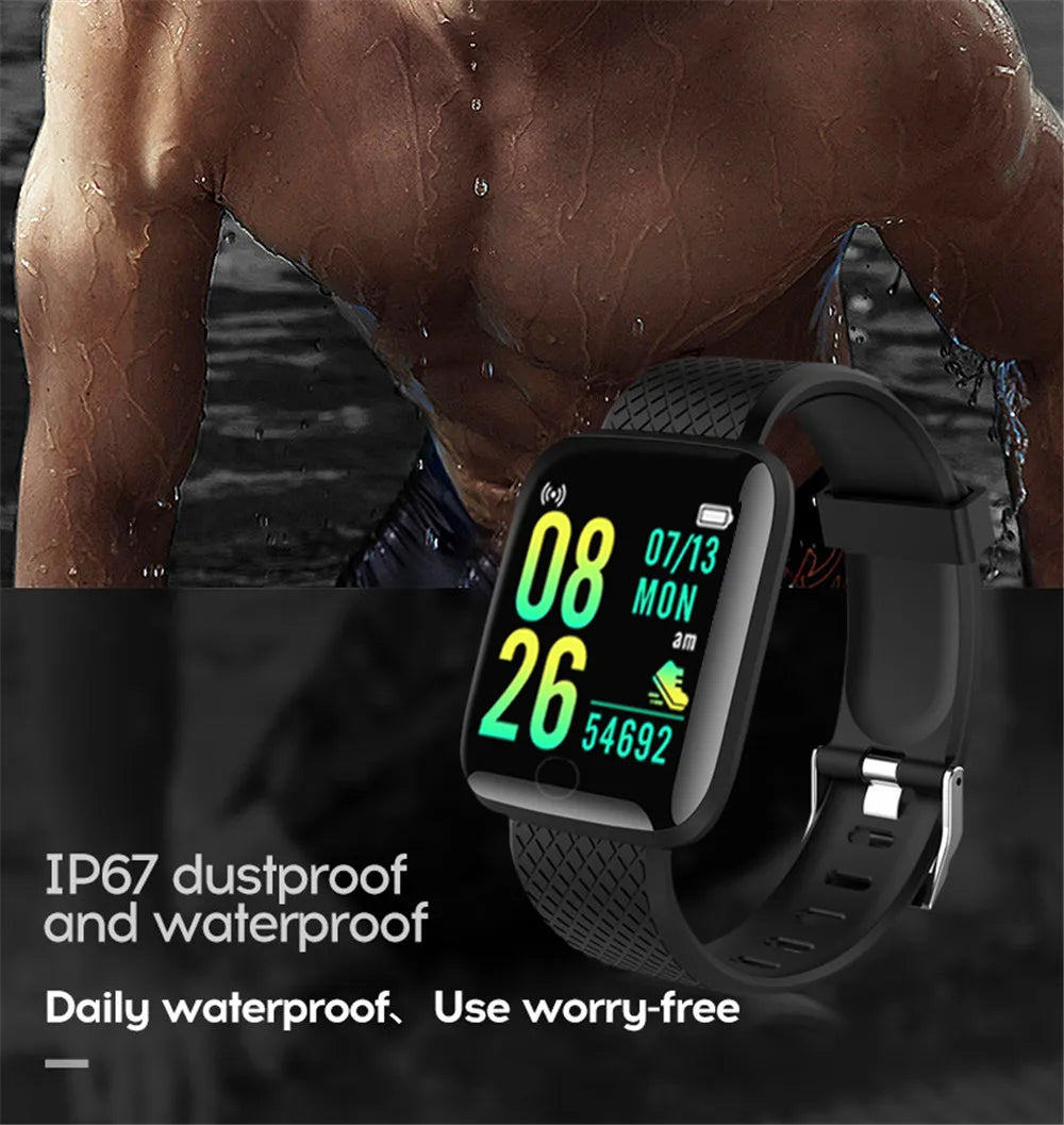 Smart Watch – Fitness Bracelet with Music Control, Message Display, Pedometer, Bluetooth Connect, 116 Smartwatch with Alarm & Weather