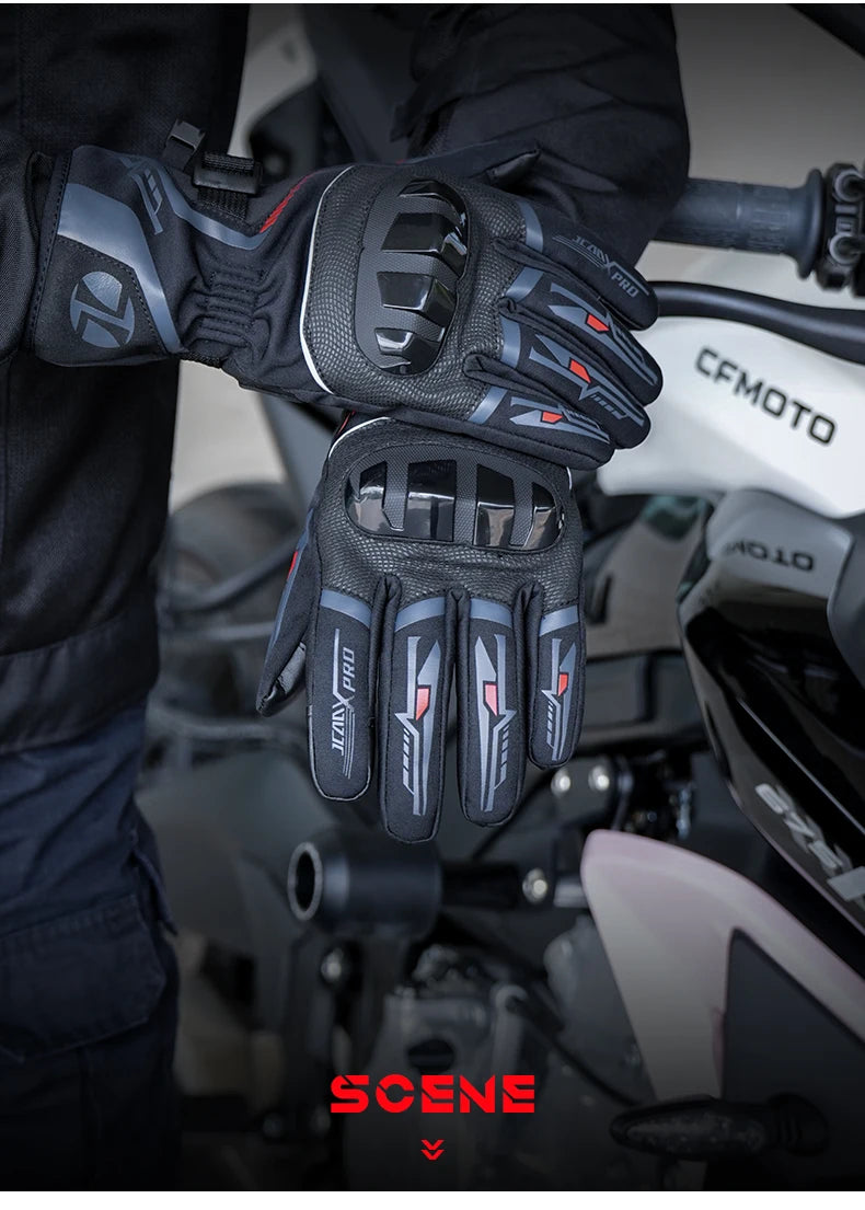 Warm Winter Riding Gloves Waterproof Thickened Insulation & Hard Knuckle Protection | Motorcycle & Bike Gloves (Great Present)