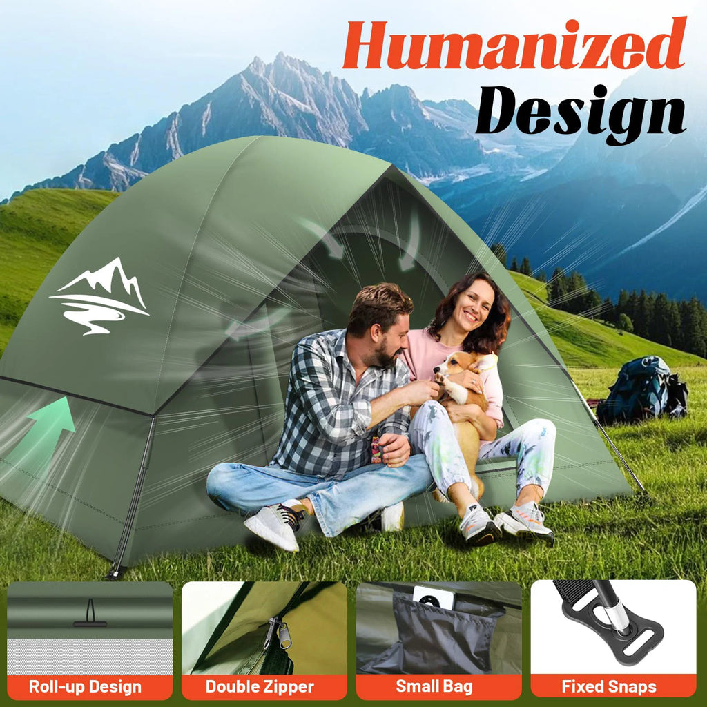 Camping Tent For 3 To 4 People With Shelter Waterproof Windproof Easy Setup Removable Outdoor Adventure Backyard Use