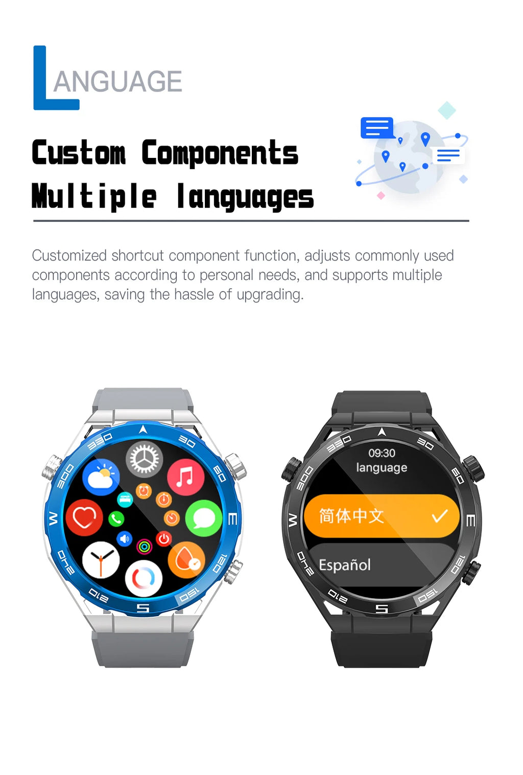 Smart Watch for Men & Women – Outdoor Fitness Tracker with Heart Rate, Calorie, Step Counter, Sport Watch & Music Player