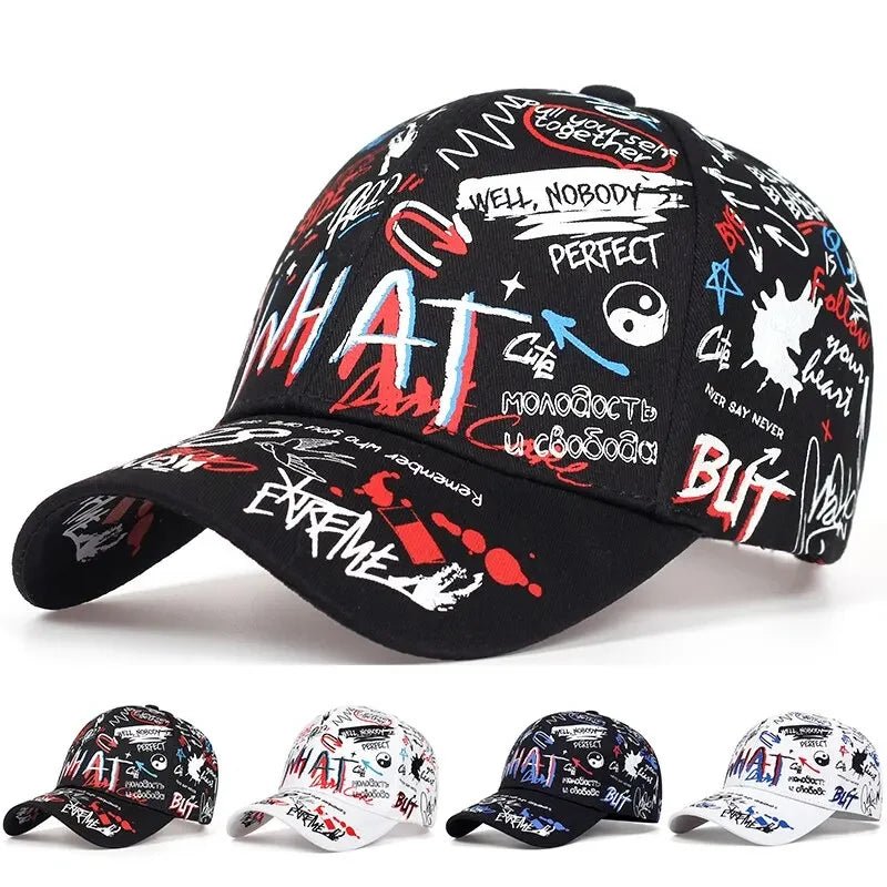 Men's & Women's Korea Graffiti Hip Hop Cap - Trendy Hipster Baseball Hat for Casual Streetwear