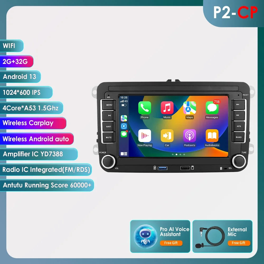 Android 13 Car Radio for VW POLO GOLF 5 6 Plus PASSAT B6 JETTA TIGUAN TOURAN SHARAN SCIROCCO CADDY Seat Carplay Audio Stereo GPS - trendingshoping.com
