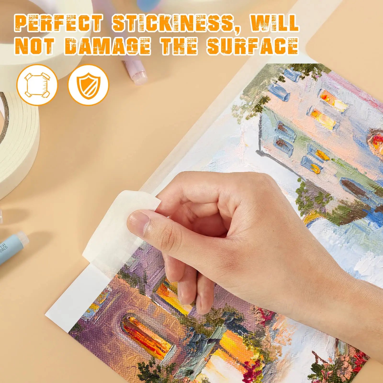 3-Pack Masking Tape 2in x 55yd | General Purpose Multi-Surface Tape for Painting & Craft