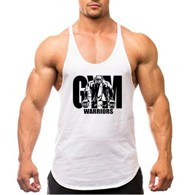Gym Bodybuilding Tank Tops Fashion Y-back Suspenders Vests Cotton Breathable Sleeveless Singlets Mens Fitness Muscle Sport Shirt