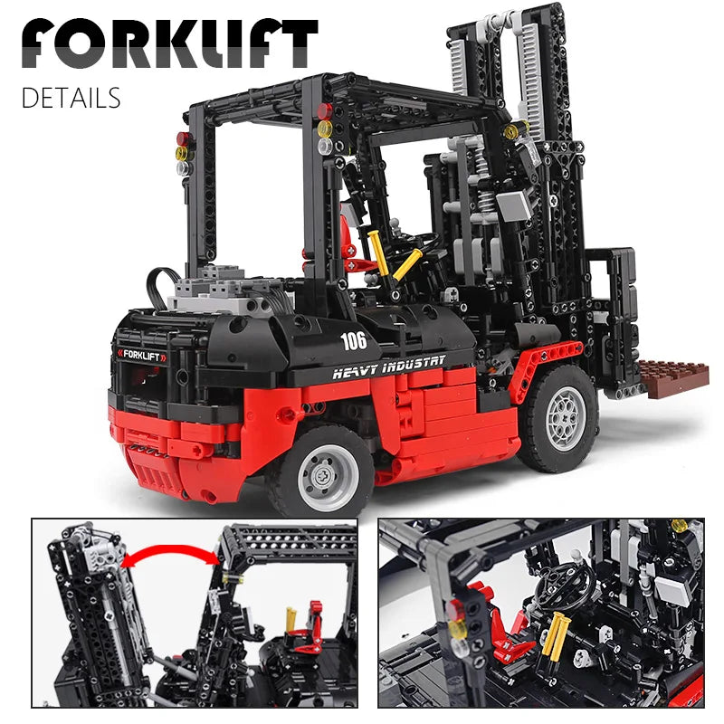 MOULD KING 13106 Technical Car Toys The MOC-3681 APP&RC Custom Forklift Truck Model Building Blocks Bricks Kids Christmas Gift - trendingshoping.com