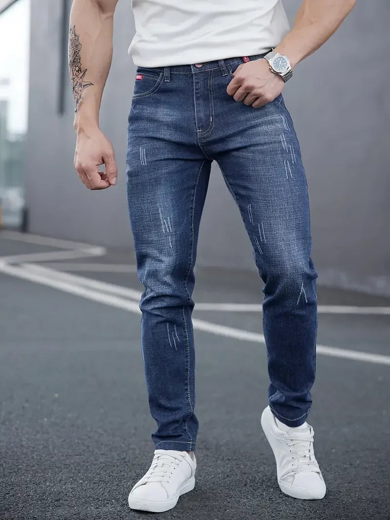 2025 Men's Slim Casual Street Classic Skinny Jeans Pencil Jeans Trendyy Stretch Style Comfortable Casual Fashion Versatile