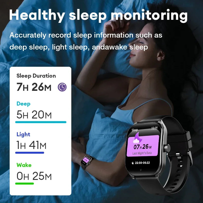 Smart Watch for Men – 2.01'' AMOLED Curved Screen, IP68 Waterproof, Bluetooth 5.3 Call, AI Voice Assistant Fitness Smartwatch