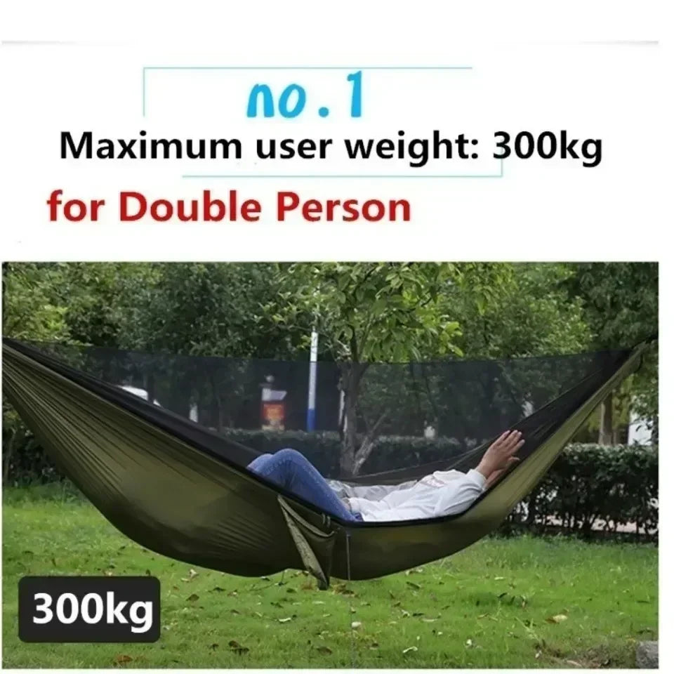 Two Person Outdoor Camping Hammock With Mosquito Net Portable Comfortable Sleeping Tent Bed