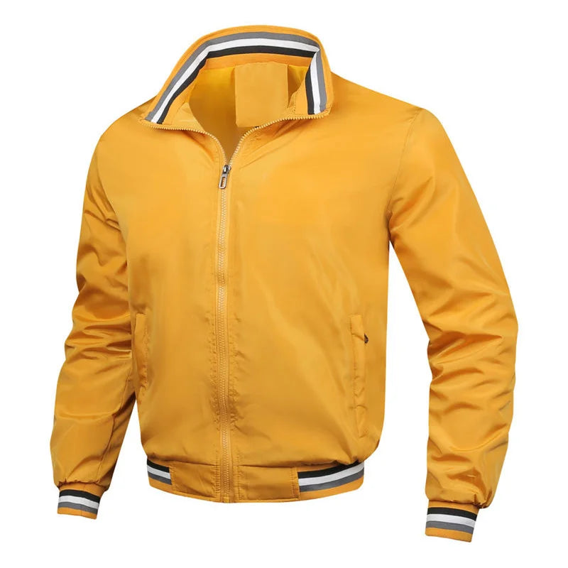 The New Brand  Men's Motorcycle Jacket, Outdoor Casual Fashion Sports Coat, Zipper Sun-protective Clothing
