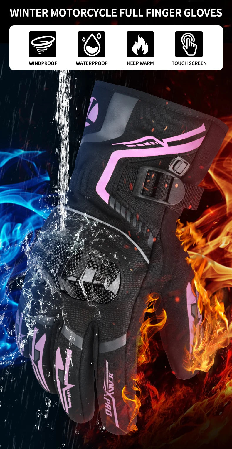 Warm Winter Riding Gloves Waterproof Thickened Insulation & Hard Knuckle Protection | Motorcycle & Bike Gloves (Great Present)