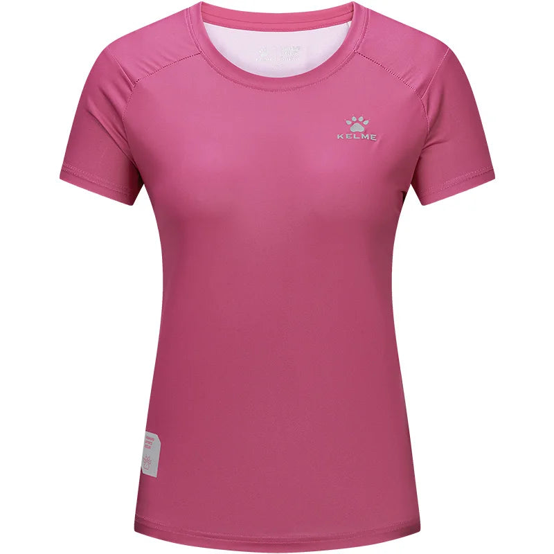 KELME Womens Running Short Sleeve Outdoor Marathon Sports T Shirt Lightweight Breathable Quick Dry Training Top