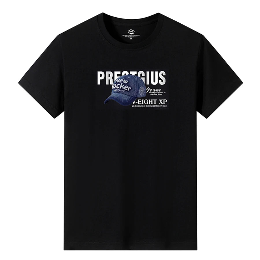 T Shirts Men Short New Fashion 2025 O-Neck Slim Black Sleeve Clothing Casual Style M-6XL