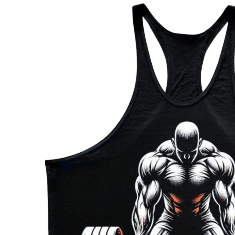 Men’s Gym Training Tank Top - Deep Cut Bodybuilding Stringer & Fitness Singlet