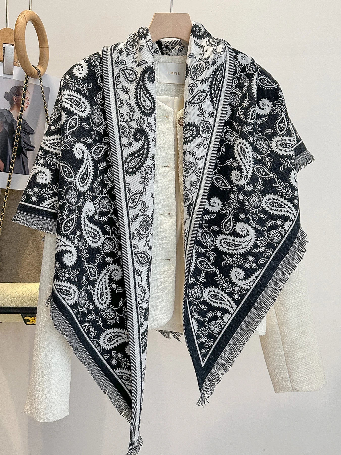 New Fashion Winter Scarf Women's Paisley Print Imitation Cashmere Pashmina Shawl - Soft Warm Wrap Blanket Bufanda Female Design