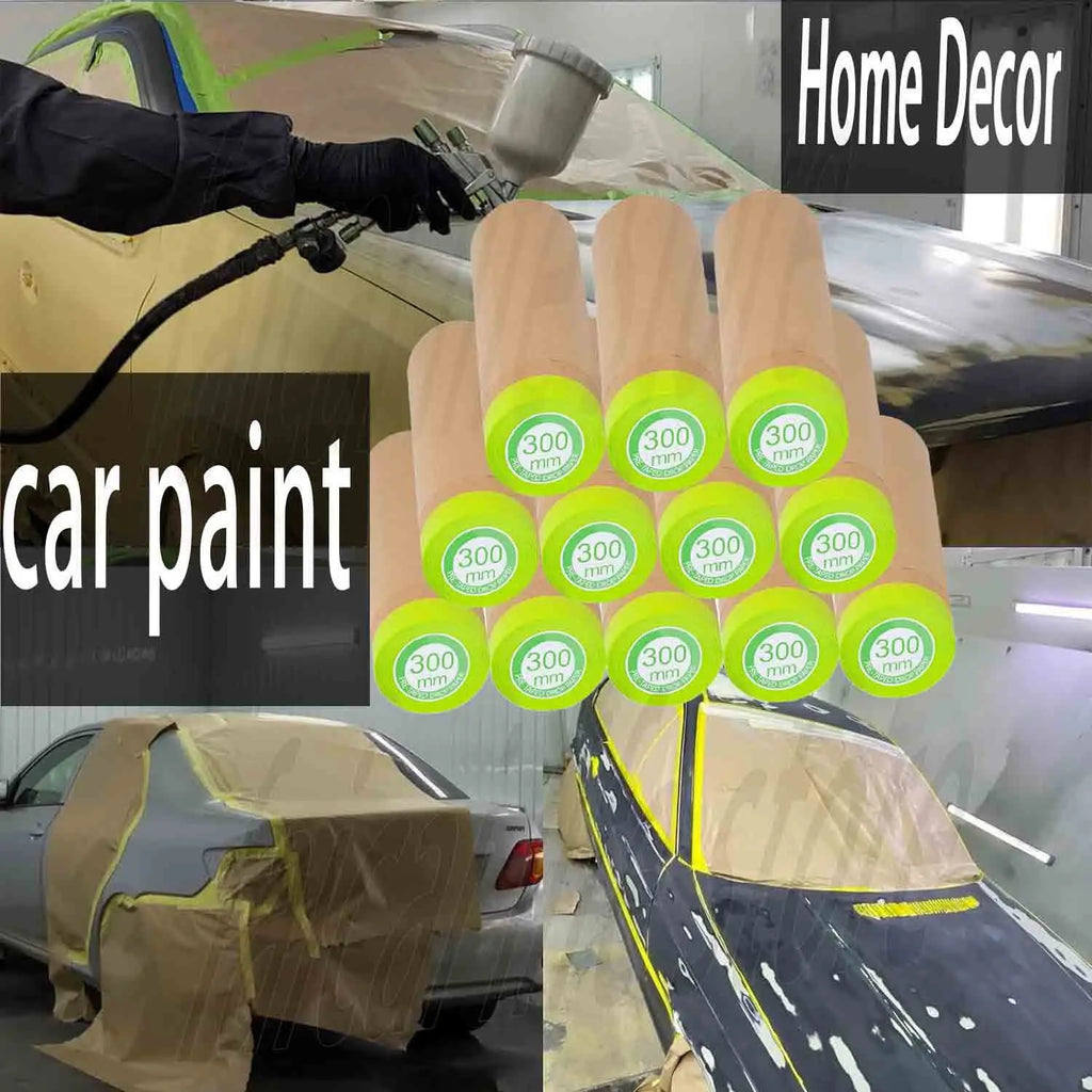 Masking Paper Pre-Taped | Protective Covering for Walls, Cars & Painting Projects