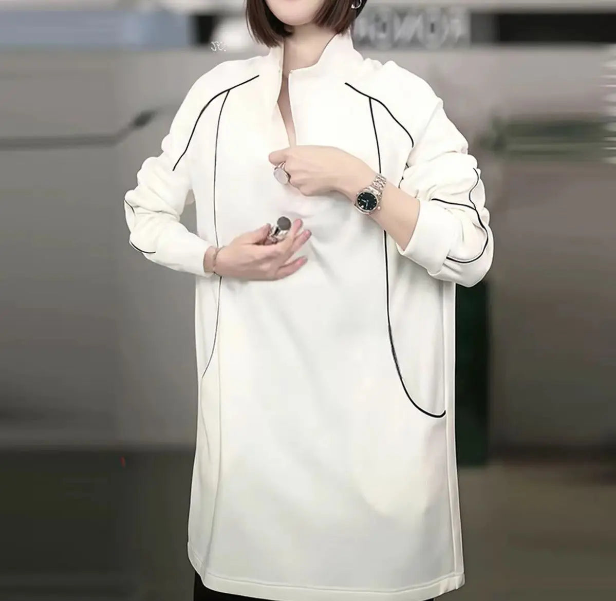 Women's Sweatshirt Autumn Winter New Loose Slim Versatile Mid-length Casual Top