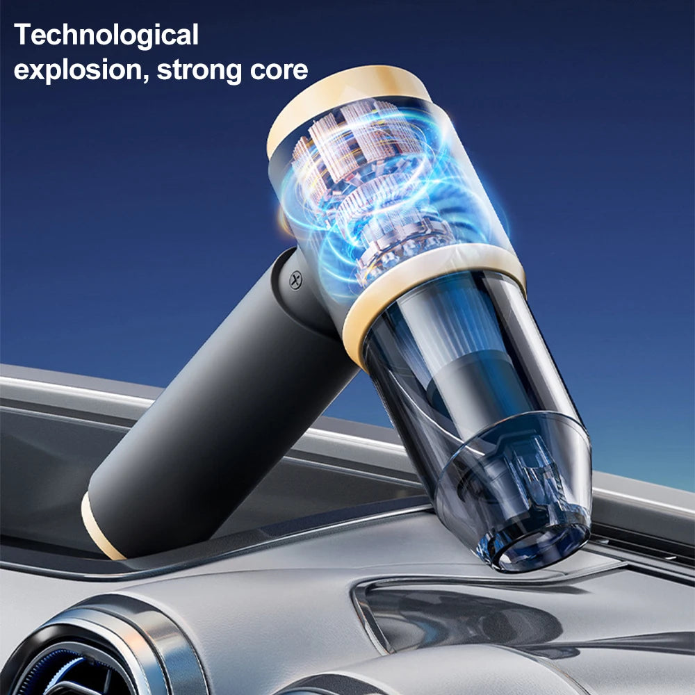 Cordless Rechargeable Car Vacuum Cleaner handheld Portable  Motor Vacuum Cleaner 60W With Short Long Nozzle Brush - trendingshoping.com