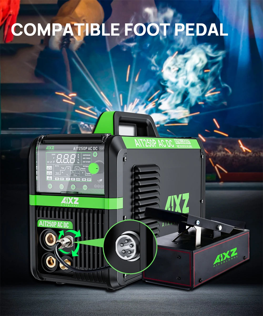 AIXZ 250A 5 in 1 HF TIG Welder AC/DC Aluminum Welding MMA/ARC/Argon Digital Pulse 2T/4T IGBT Inverter Stainless Welding Machine - trendingshoping.com