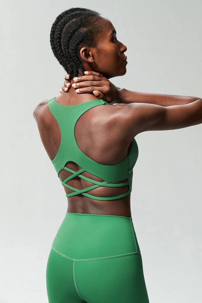 Women’s High-Impact Sports Bra - Buttery Soft Push-Up Gym Crop Top for Yoga & Fitness