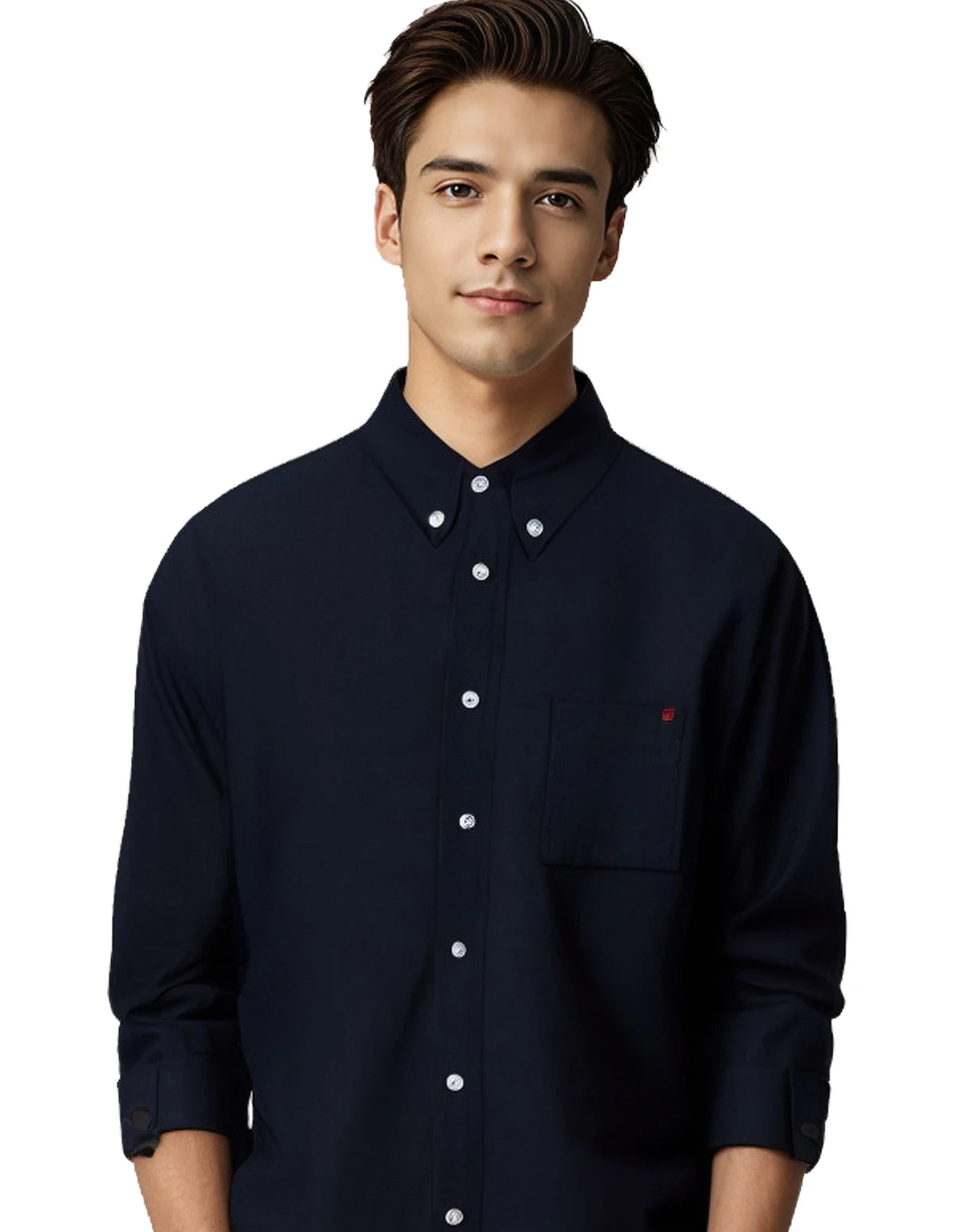 Men’s Casual Long Sleeve Embroidered Shirt Streetwear Style