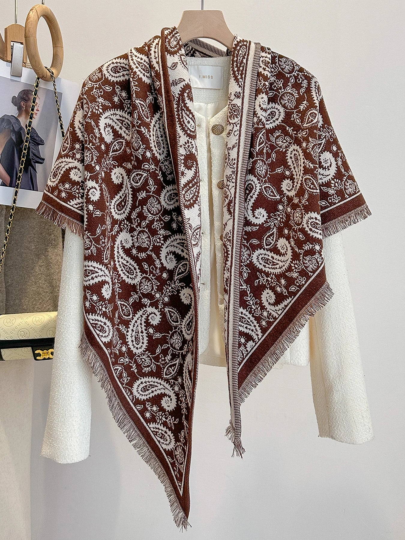 New Fashion Winter Scarf Women's Paisley Print Imitation Cashmere Pashmina Shawl - Soft Warm Wrap Blanket Bufanda Female Design