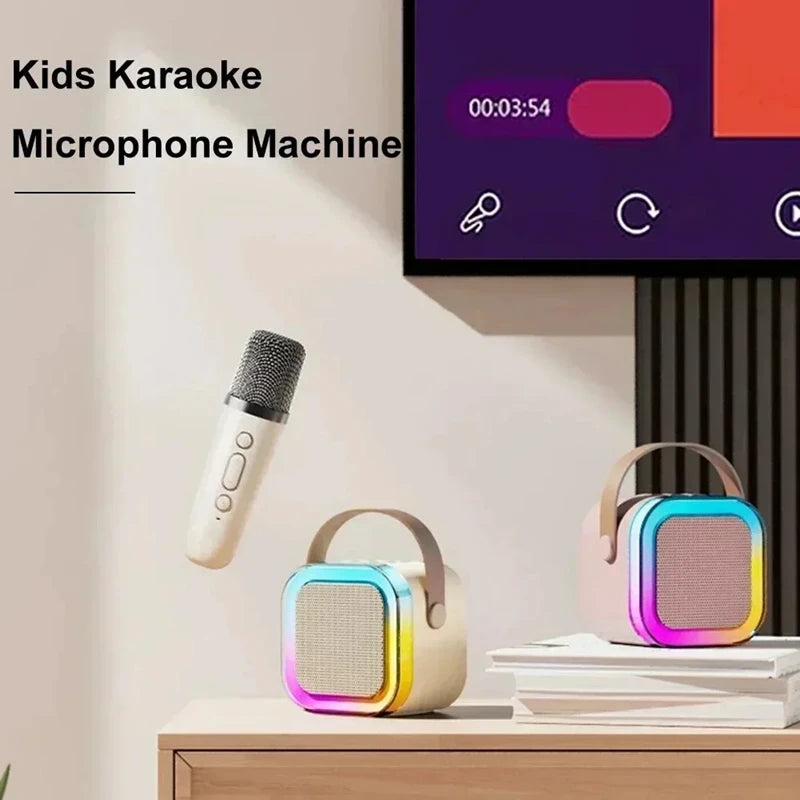 Microfone de áudio Bluetooth K12 máquina de karaoke portátil 5,3 PA speaker system wireless audio with microphone - trendingshoping.com