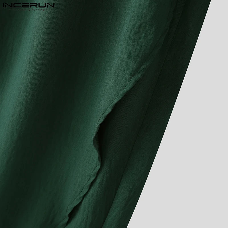 INCERUN Men's Pleated Harem Pants - Oversized Streetwear Trousers