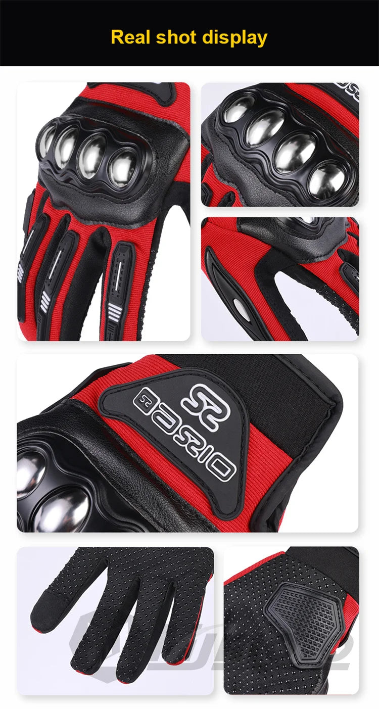Motorcycle Gloves Breathable Racing Gloves Steel Protective Motorcyclists Riding Gloves Touch Screen Moto Biker Gloves Summer