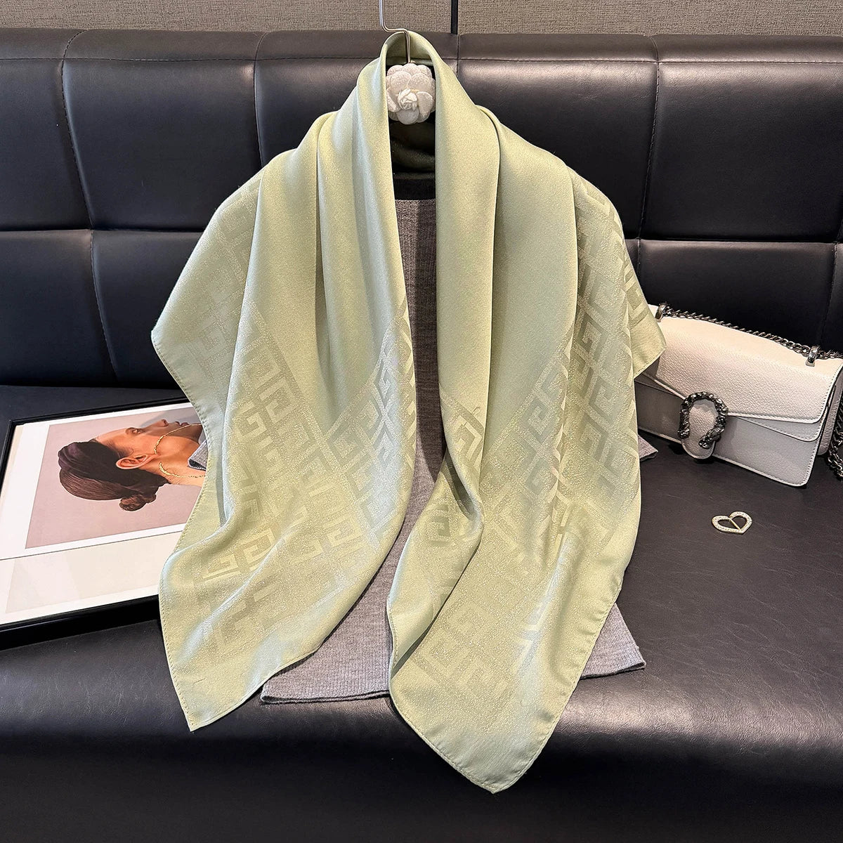 2025 Latest Spring and Autumn Women's Fashion Hijab Silky Muslim Square Sun Protection Shawl Luxury Brand Soft Female Scarf