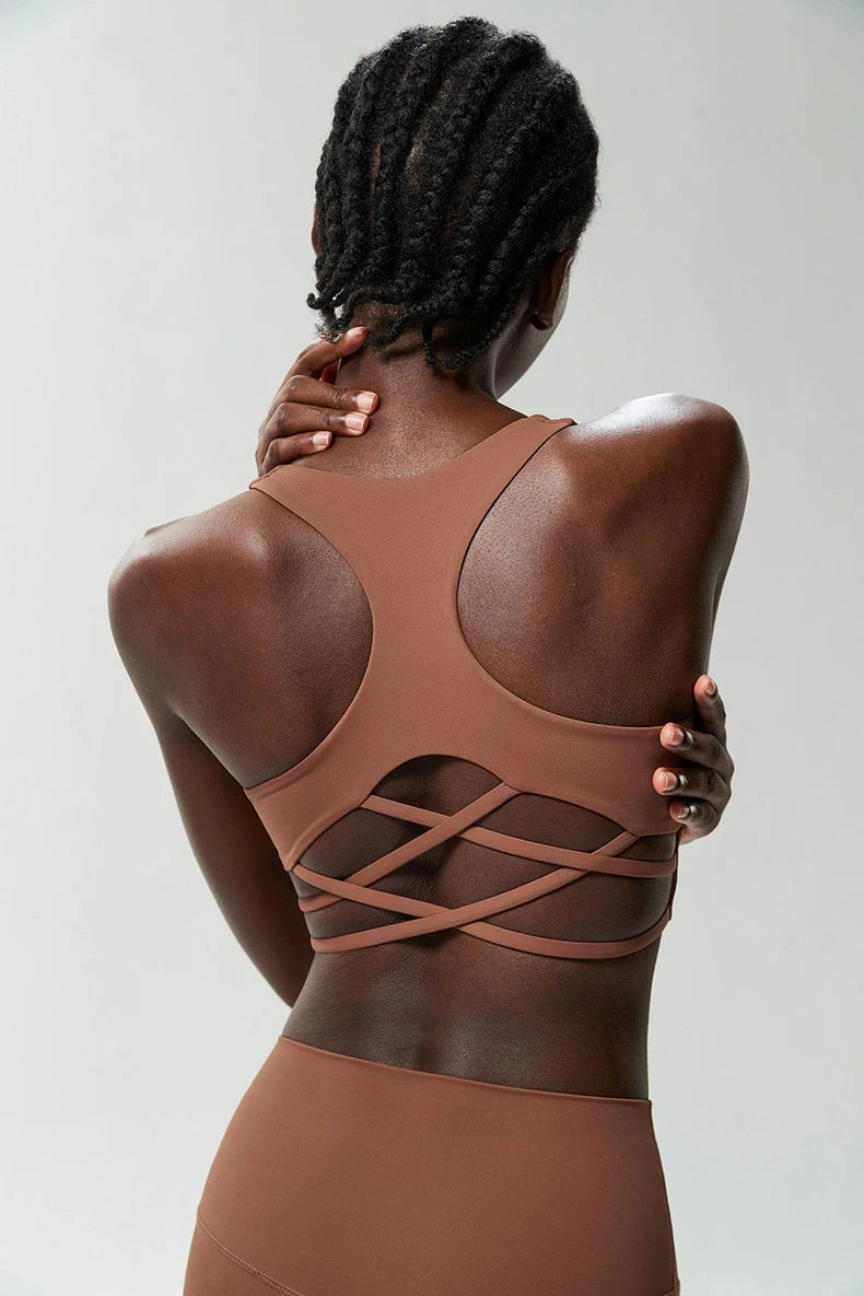 Women’s High-Impact Sports Bra - Buttery Soft Push-Up Gym Crop Top for Yoga & Fitness