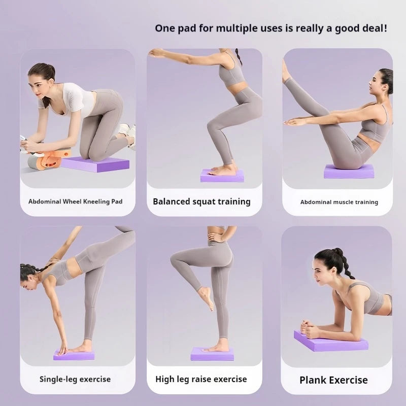 Thick Yoga Mat Home Workout Balanced Gymnastics Mat Pilates Accessories Non Slip Abdominal Wheel Assisted Kneeling Pad Gym