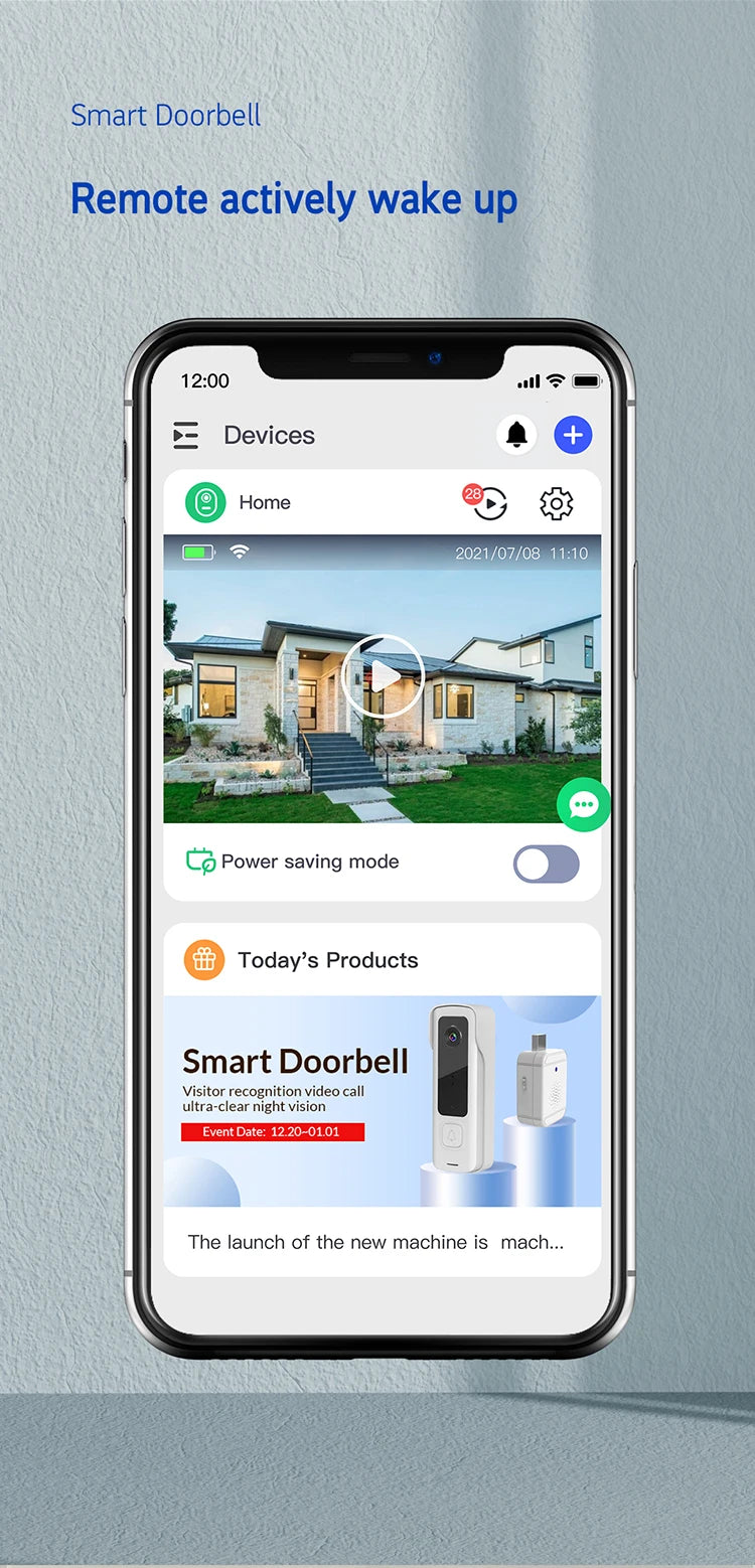 2024 New Electronic Doorbell With 100 Degree Wide Angle Lens Cloud Storage Support Ultra Low Power Consumption