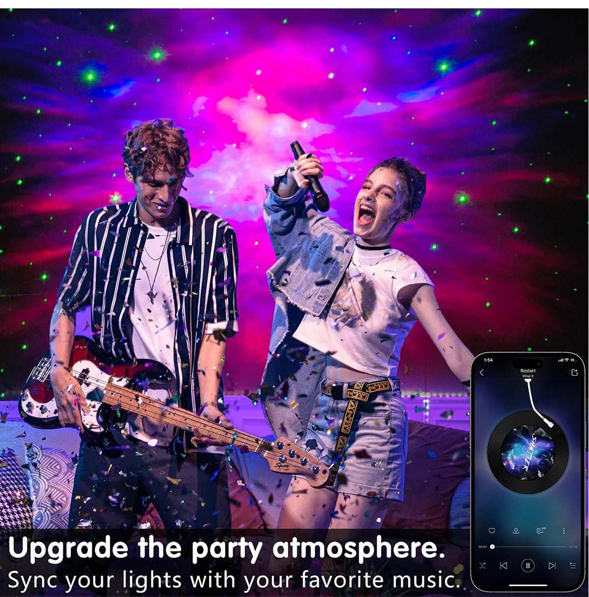 Astronaut Star Projector with Bluetooth Speaker – Nebula Night Light for Bedroom Aesthetic