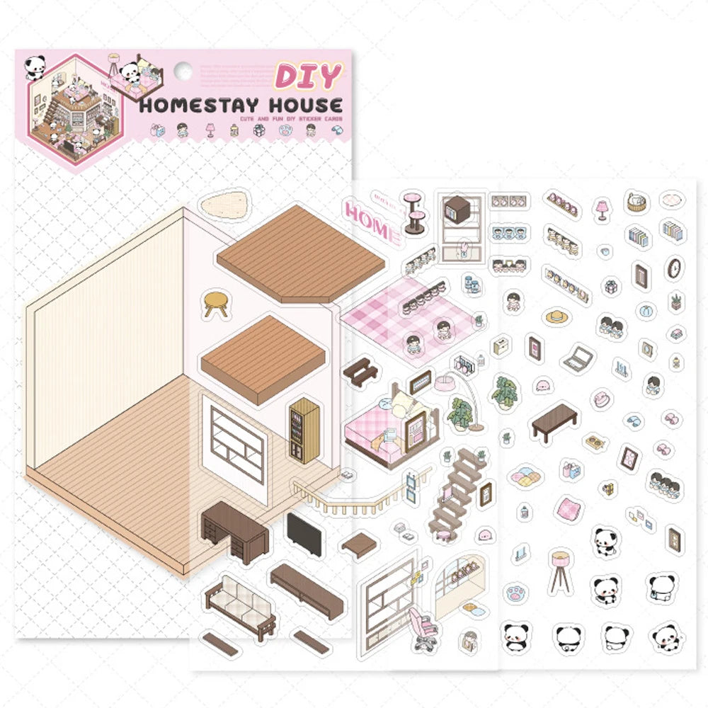 Cartoon Miniature Scene 3D Landscaping Stickers Visual Stacking Three-dimensional Stickers Christmas Gift for Children - trendingshoping.com